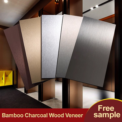 Quality Interior Decoration Metal Wood Veneer Wall Panel Environment Friendly Bamboo Charcoal Wood Veneer factory