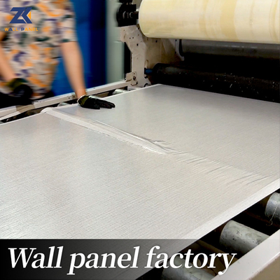 Quality 1.22m Wide Wood Veneer Bamboo Charcoal Fabric Texture 3D PVC Kitchen Wall Panels factory