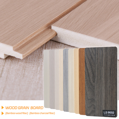 Quality Solid Interior Decoration 1.22m Width Wood Grain Wood Veneer PVC Wall Panel factory