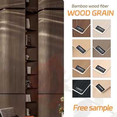 Quality Solid Interior Decoration 1.22m Width Wood Grain Wood Veneer PVC Wall Panel factory