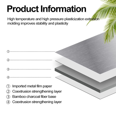 Quality Interior Decoration Metal Wood Veneer Wall Panel Environment Friendly Bamboo Charcoal Wood Veneer factory
