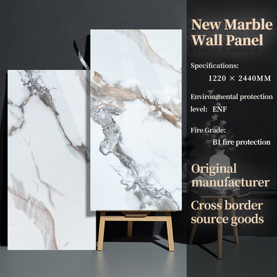Quality Marble Bamboo Charcoal Wood Veneer Panels Interior Decorative Marble Wall Panels factory
