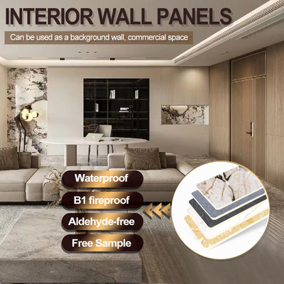 Quality Marble Bamboo Charcoal Wood Veneer Panels Interior Decorative Marble Wall Panels factory