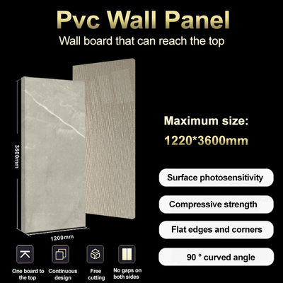 Bamboo Charcoal Marble Wall Panel 1220x2440mm Waterproof Fireproof