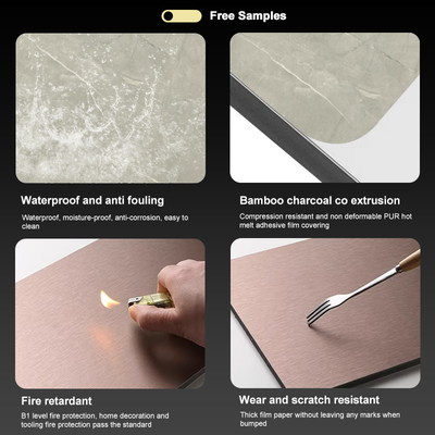 Quality TV Background Marble Wall Panels Waterproof Marble Bamboo Crystal Panels factory