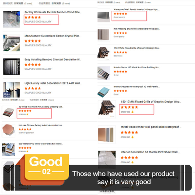 Quality High Density Minimalist Style Bamboo Wood Fiber Veneer PET Marble Wall Panel factory