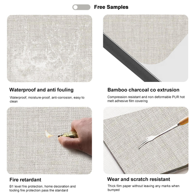 Quality 5 / 8mm Fabric Textured Decorative Panels Bamboo Charcoal Wood Veneer Board factory