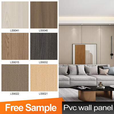 Quality 5mm Wood Grain PVC Wall Board Flexible Bamboo Charcoal Decorative Wall Panel factory