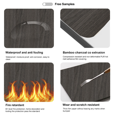 Quality 5mm Wood Grain PVC Wall Board Flexible Bamboo Charcoal Decorative Wall Panel factory