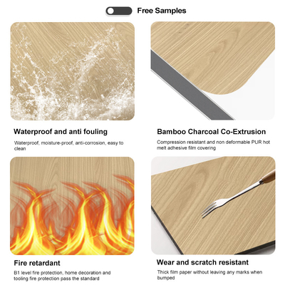 Quality Moisture Proof Bamboo Charcoal Wall Board Wood Sheet For Modern Light Luxury Decoration factory