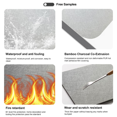 Quality 5 / 8mm Thickness Bamboo Charcoal Wood Veneer PVC Carbon Crystal Wallboard factory
