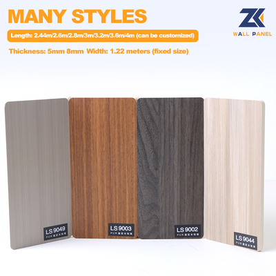Quality 2.44m Bamboo Charcoal Wall Board Modern Light Luxury PVC Carbon Crystal  Wallboard factory