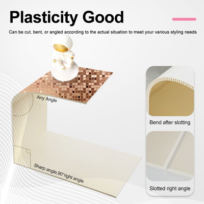 Quality Wall Decorations For Home Bamboo Charcoal Board Moisture Proof PET Metal Mosaic Wall Panel factory