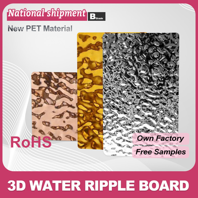 Quality Luxury 3d Water Ripple Charcoal Board Factory Supply Carbon Crystal Plate Wall Panel factory
