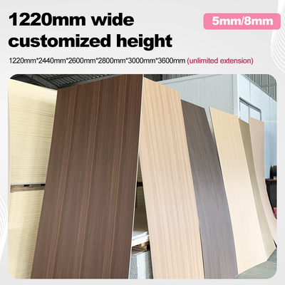 Quality 8mm PVC Wall Panel Decorative Fireproof Wood Veneer Bamboo Fiber Seamless Wall Board factory