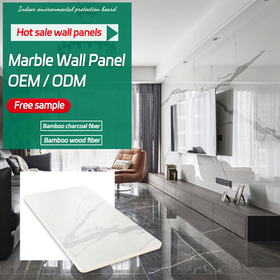 Quality Home Decoration TV Background Wall Waterproof And Moisture-proof Marble Wood Veneer Wall Panels factory