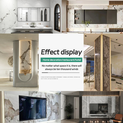 Quality Home Decoration TV Background Wall Waterproof And Moisture-proof Marble Wood Veneer Wall Panels factory