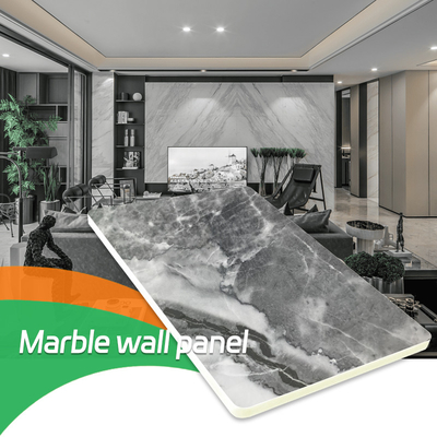 Quality Home Decoration TV Background Wall Waterproof And Moisture-proof Marble Wood Veneer Wall Panels factory