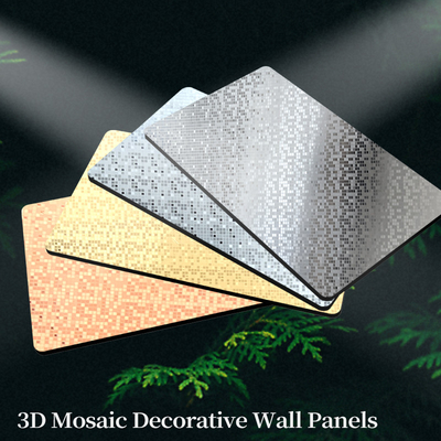 Quality High Quality New Product Golden Metal Mosaic Bamboo Charcoal Co-Extruded Wood Veneer Panel factory