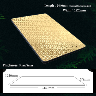 Quality High Quality New Product Golden Metal Mosaic Bamboo Charcoal Co-Extruded Wood Veneer Panel factory