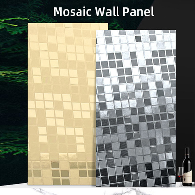 Quality High Quality New Product Golden Metal Mosaic Bamboo Charcoal Co-Extruded Wood Veneer Panel factory