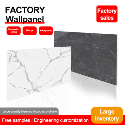 Quality Fireproof Bamboo Wood Fiber Wood Veneer 8MM Interior Marble Wall Panel factory