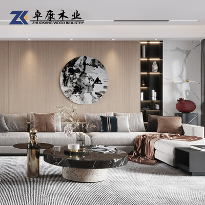 Quality Fireproof Bamboo Wood Fiber Wood Veneer 8MM Interior Marble Wall Panel factory
