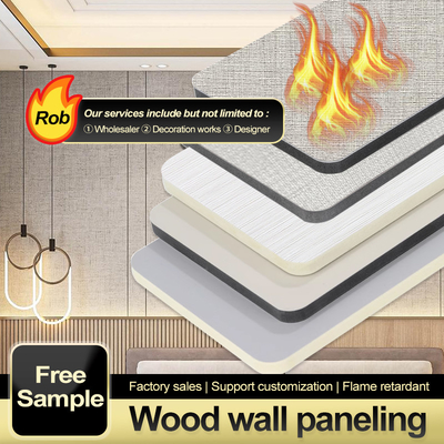 Quality PVC Bamboo Charcoal Wood Veneer Interior Decorative Wood Wall Paneling factory