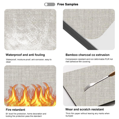 Quality PVC Bamboo Charcoal Wood Veneer Interior Decorative Wood Wall Paneling factory