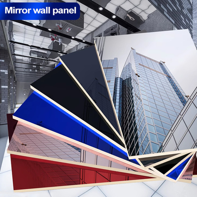 Quality Interior Decorative 5mm Mirror Wood Wall Paneling PVC Wall Panel factory