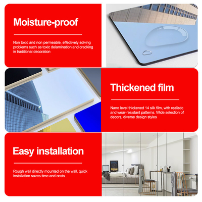 Quality Interior Decorative 5mm Mirror Wood Wall Paneling PVC Wall Panel factory