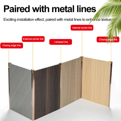 Quality 5MM 8MM Wood Grain Wood Veneer Bamboo Charcoal PVC Wall Panel factory