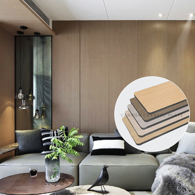 Quality 5MM 8MM Wood Grain Wood Veneer Bamboo Charcoal PVC Wall Panel factory