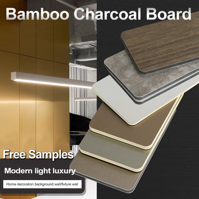 Quality Fireproof Metal Bamboo Charcoal Wood Veneer Carbon Crystal Board factory