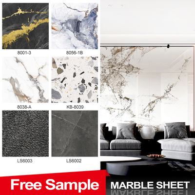 Quality Environment Friendly Bamboo Charcoal Wood Veneer Interior PET Marble Wall Panel factory