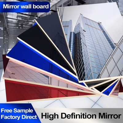 Quality 5mm Waterproof Bamboo Charcoal Wood Veneer PET Mirror Wall Panel factory
