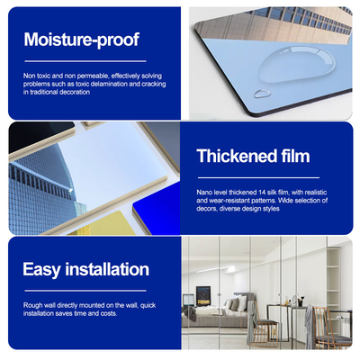 Quality 5mm Mirror PET Wall Panel Waterproof Bamboo Charcoal Wood Veneer factory