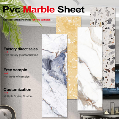 Quality Decoration mboo Charcoal Wood Veneer Modern Luxury PVC Marble Sheet factory