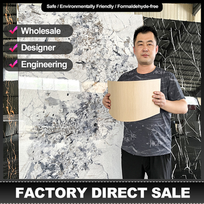 Quality Bamboo Charcoal Wood Veneer 3.2M Waterproof Fireproof Wall Panel factory
