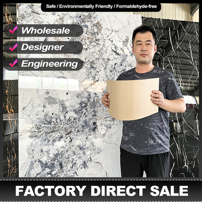 Quality 5MM Bamboo Charcoal Wood Veneer High Glossy 3D Customized Printing Marble Sheet factory