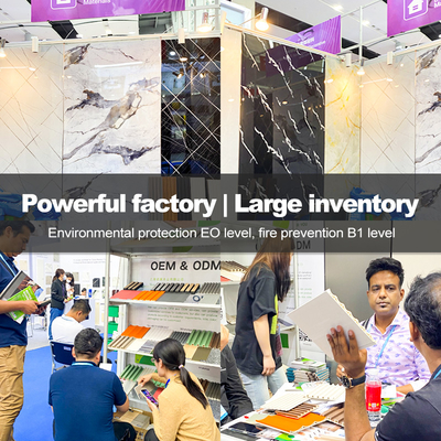 Quality 5MM Bamboo Charcoal Wood Veneer High Glossy 3D Customized Printing Marble Sheet factory