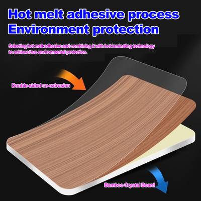 Quality PUR Glue Bamboo Charcoal Wood Veneer 5 / 8mm PET Bamboo Charcoal Board factory