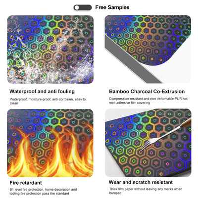 Quality Pvc Board Laser&Mosaic Series Bamboo Charcoal Wood Veneer Interior Decor wall panel factory