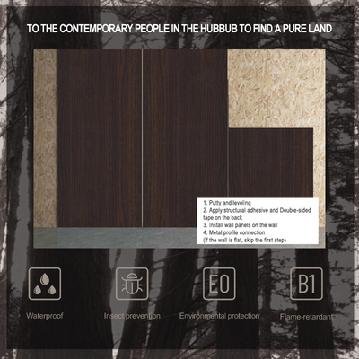 Quality Bamboo Charcoal Wood Veneer Wood Grain Wood Charcoal Board Waterproof Pvc Wall Panel factory