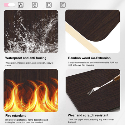 Quality Bamboo Charcoal Wood Veneer Wood Grain Wood Charcoal Board Waterproof Pvc Wall Panel factory