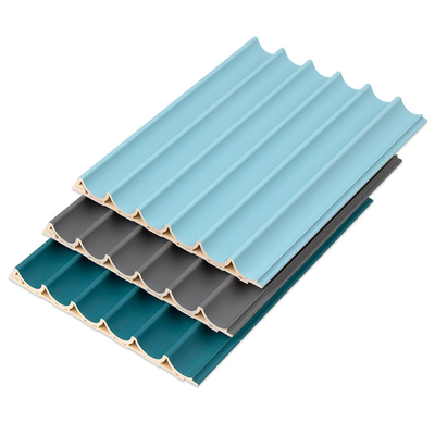 Quality Decorative 3D WPC Wooden Ceiling Outdoor 15mm Round Grille Panel factory