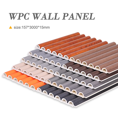 Quality Environmentally Friendly Moisture proof Curved WPC Wood Panel 15mm Wall Panel factory