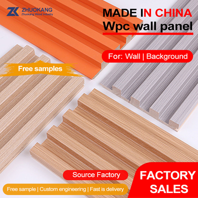 Quality Interior Decorative WPC Wall Panels 3D Solid Wood Grill Panel factory