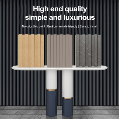 Quality Interior Decorative WPC Wall Panels 3D Solid Wood Grill Panel factory