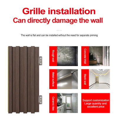 Quality Interior Decorative WPC Wall Panels 3D Solid Wood Grill Panel factory